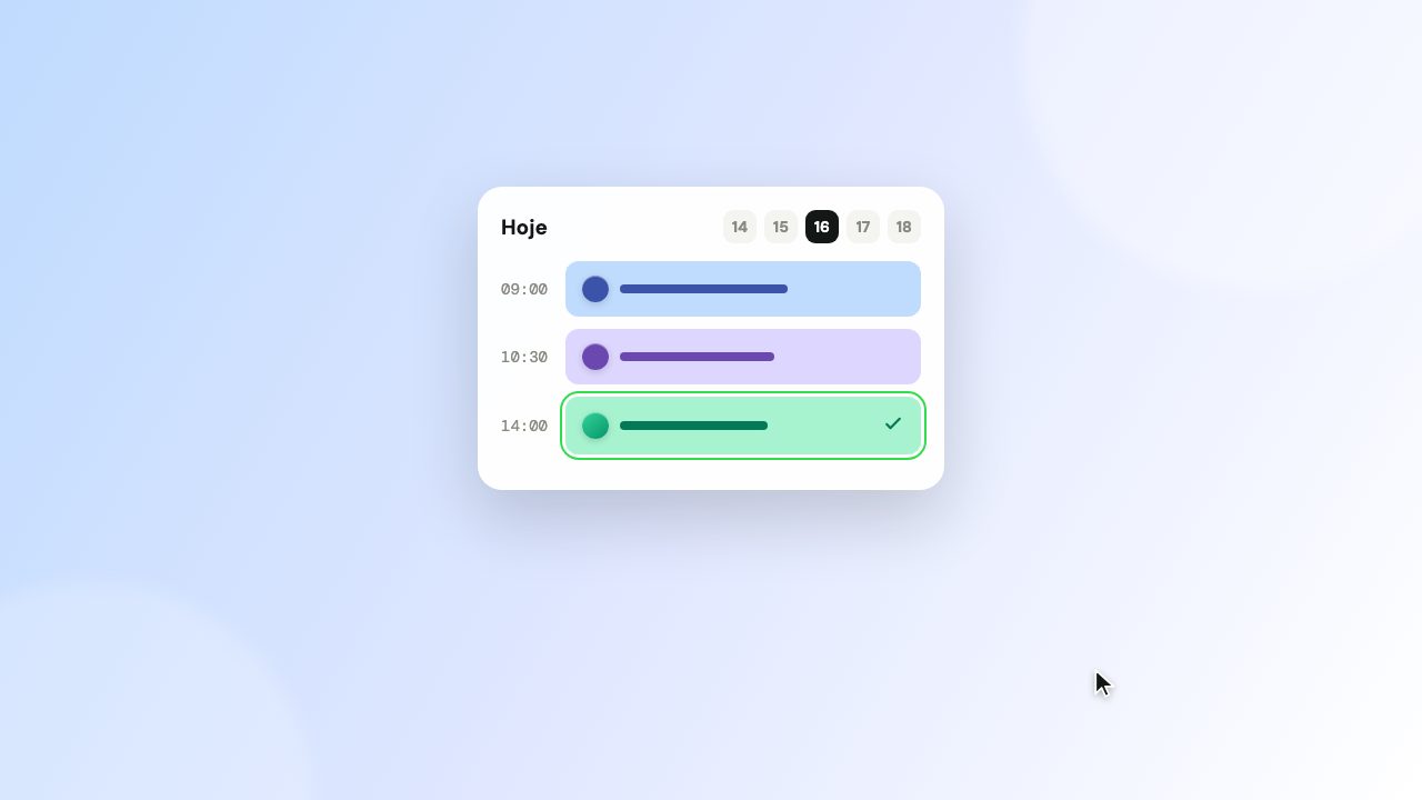Prévia do plugin-agenda como o cliente vê