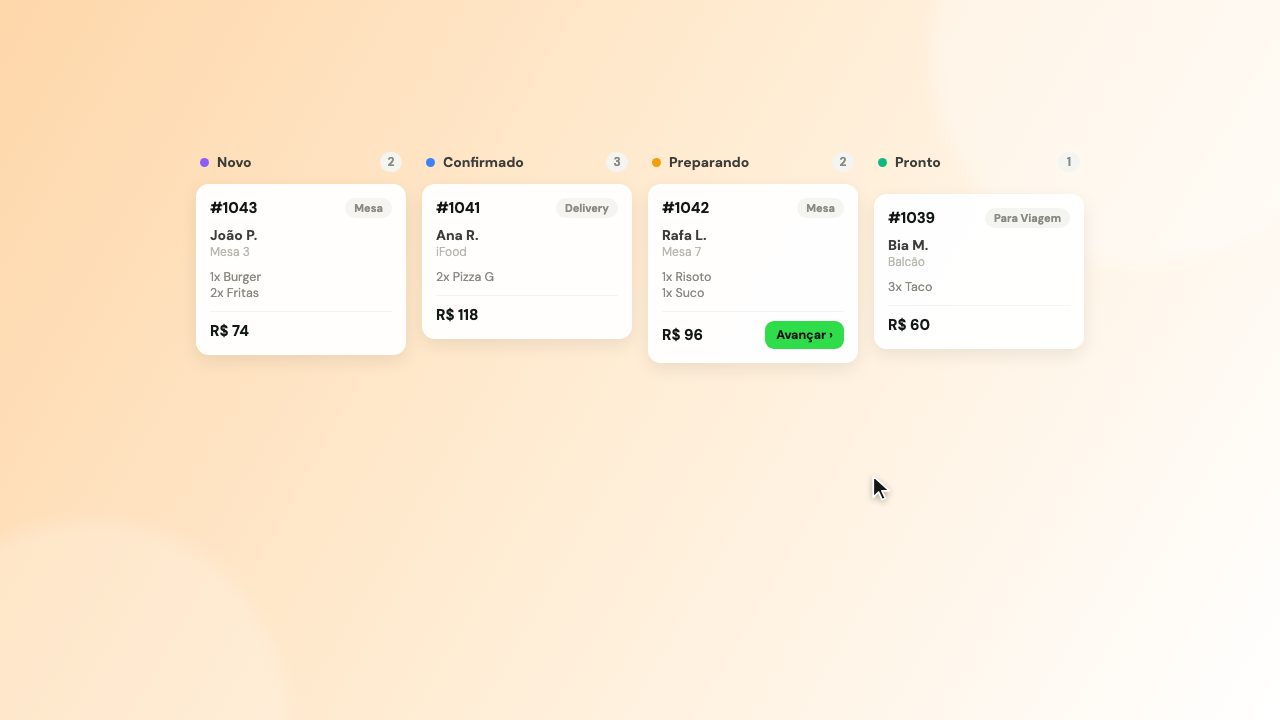 Prévia do plugin-orders como o cliente vê